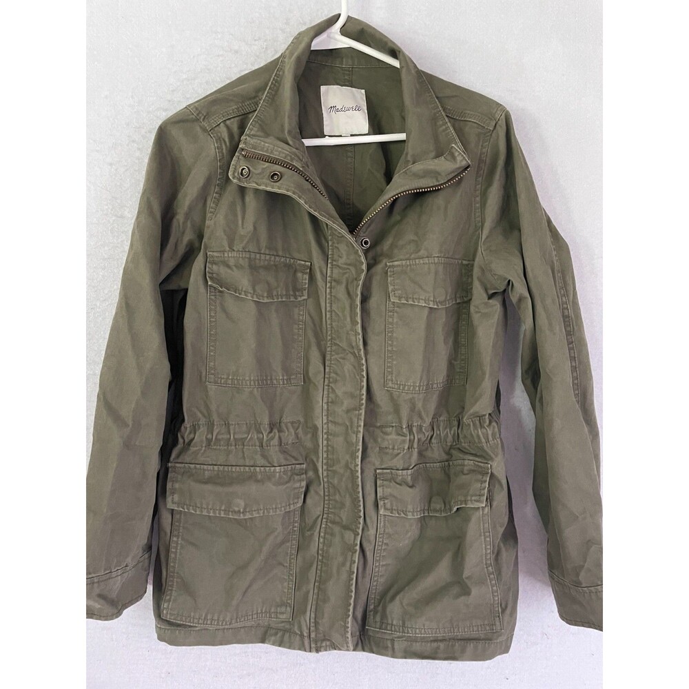Madewell Women's Jacket Utility Olive Military Green Fleet Army Size S Pockets